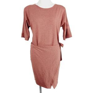 Mind Matter dress wrap front belted skirt rose size medium